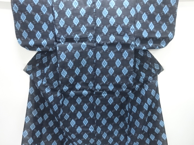 JAPANESE KIMONO / ANTIQUE HITOE KIMONO / BINGO KASURI / ABSTRACT PATTERN